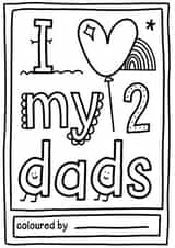 I Love My 2 Dads fathers day card created by Donna Moran Designs