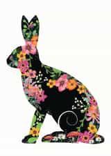 Pretty Floral Hare Card created by HelenFaerieArt
