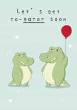 Cute Thinking Of You Alligator Card created by Cheeky Peeky
