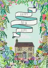 Traditional New Home Card - House - Flowers - Happy New Home created by Happy Beespoke Designs