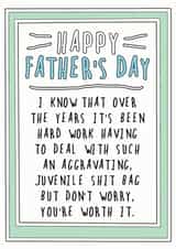 Aggravating Dad sarcastic father's day card created by Go La La!