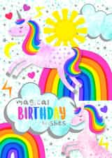 Kids Magical Unicorn Rainbow Birthday Card created by Colour Pop Prints