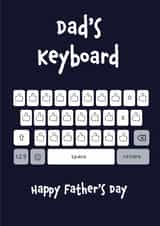 Funny Fathers Day Card - Dad - Keyboard - Dad's Keyboard - Thumbs Up / OK created by Daisy Jo Design