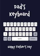 Funny Fathers Day Card - Dad - Keyboard - Dad's Keyboard - Thumbs Up / OK created by Daisy Jo Design
