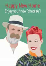 Funny Escape To The Chateau New Home Card - Dick & Angel - Happy New Home Enjoy Your New Chateau created by NEEDL designs
