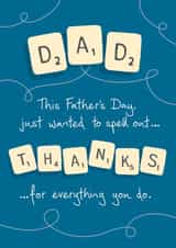 Retro Scrabble Father's Day card created by NEEDL designs
