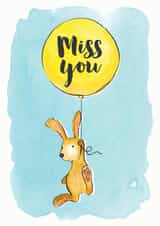 Miss you cute rabbit card created by Alexia Claire