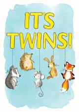 It's twins cute new baby card created by Alexia Claire