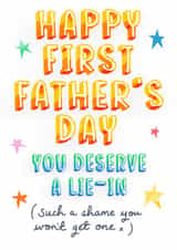 Funny First Father’s Day card created by Rosie Johnson Illustrates