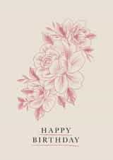 Floral happy birthday card created by Amy Rumble