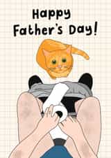 Funny Toilet Fathers Day Card - Dad - Cat - Happy Father's Day! created by Sweary Cats by Leaf Lane Studio