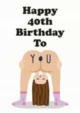Rude 40th birthday card for her created by Studio Boketto