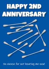 Cotton Ear Buds 2nd Anniversary Card created by @Cupsie's Creations