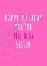 Sister cute birthday card pink created by Amy (Hedgecards)