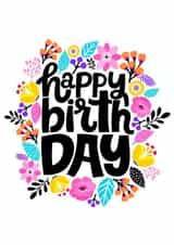 Happy Floral Birthday created by Geordies Love Gin