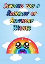 Cute Rainbow Birthday Wishes created by Babs King Design