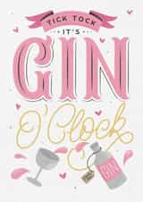 Gin o'clock birthday card created by Laura Scribbles