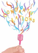 Congratulations party popper card created by Evie Warren Illustration
