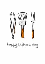 BBQ Utensils, Father's Day Card created by Liv Groves Illustration