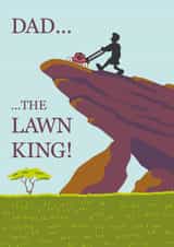 Funny Lawnmower Fathers Day Card / Birthday Card - Dad - The Lawn King created by The Imagination Spot