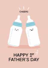 Cute Baby Bottle First Fathers Day Card created by ItsJessica