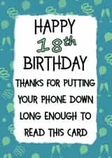 Funny 18th Birthday Card created by Jolly Ginger Cards