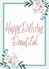 Pretty Birthday Card - Flowers - Beautiful created by Cardigan Designs 