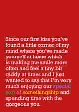 New Relationship Card - Special Somethingship - New Love Card - New Partner created by The Right Lines