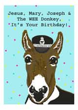The Wee Donkey Birthday Card created by Lucky Lobster Art