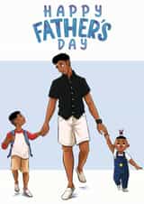 Dad and his boys Father's Day card created by InclusiviTwee