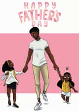 Two daughters Father's Day card created by InclusiviTwee
