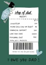 Father’s Day shop of dad receipt card  created by Jennifer Protheroe