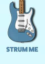 Cheeky guitar 'Strum Me' card created by HURRICANE REMI