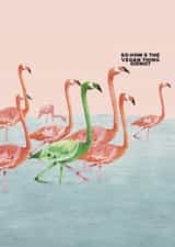 Vegan Flamingo Card created by Flockadoodle