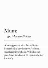 Classic Mum Definition created by Blueberry Unicorns