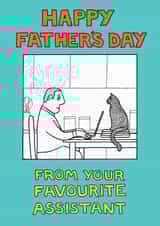 Working From Home Father's Day Card from On The Prowl  created by On The Prowl Cat Cartoons