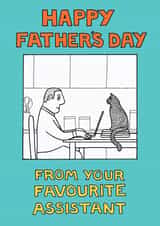 Working From Home Father's Day Card from On The Prowl created by On The Prowl Cat Cartoons