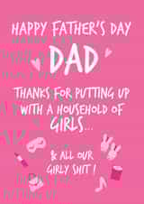 Father's day card for dad of girls created by Fifi Designs