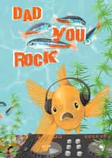 Hold your fins in the air-Dad you rock fathers day card created by Charming Badger