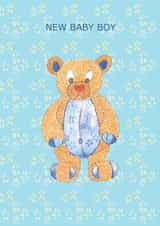 New Baby Boy Teddy Bear Card created by Claire Louise