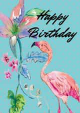 Flamingo Polka Dot Birthday Card created by Claire Louise
