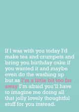 Long Distance - Birthday Card - Card For Loved One - Family - Bit Too Far Away created by The Right Lines