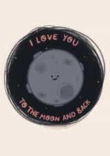 I love you to the moon and back card created by EilidhIllustrates