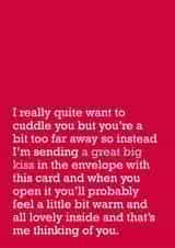 Thinking Of You Card: send 'A great big kiss' to your partner or friend created by The Right Lines