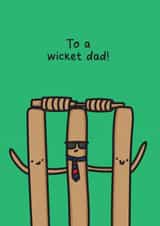 Funny Fathers Day Card / Birthday Card - Dad - Cricket - To A Wicket Dad created by The Playful Indian
