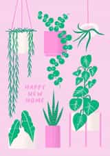 Pretty House Plant New Home Card - Hanging Plants - Happy new Home created by Inku Goods