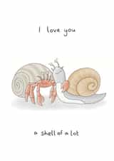 Crab & snail - I love you a shell of a lot created by Kate Lanxon