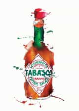 tabasco hot sauce card created by Georgina Luck Illustration