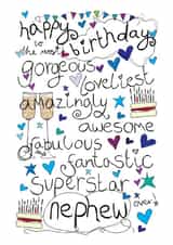 Happy Birthday Gorgeous Nephew - With Love - Birthday Card created by Love and Happy Stuff