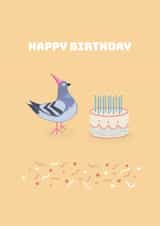 Cute Pigeon Birthday Card created by YeahYeahMaybe